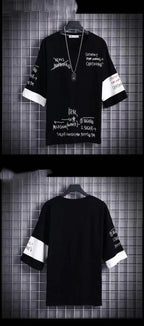 Mens Loose-fitting Japanese-style 34-sleeve Shirt For Spring And Summer